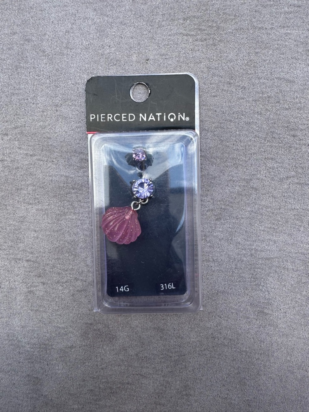 Pierced Nation Purple Shell Dangle Navel Ring